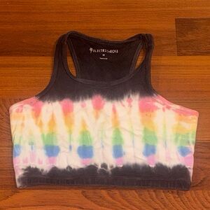 Like New Electric & Rose Bells Tie Dye Sports Bra 
Red Blue Purple 
Size Medium